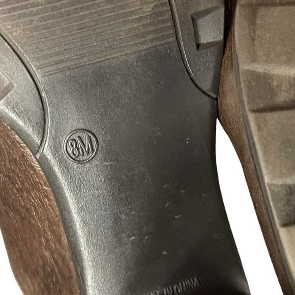 Markon Danielle Riding Boots Brown Leather Ruched Heel Pull On Women Size 8 M - Picture 6 of 8